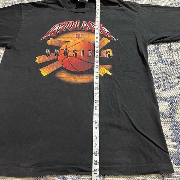 VTG 90's Indiana Hoosiers Basketball NCAA Black Graphic T Shirt SZ XL MIUSA - Picture 6 of 7